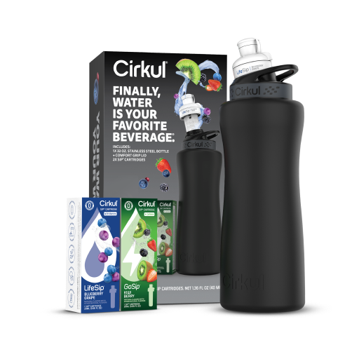 32oz. Matte Black Stainless Steel Bottle Starter Kit W6